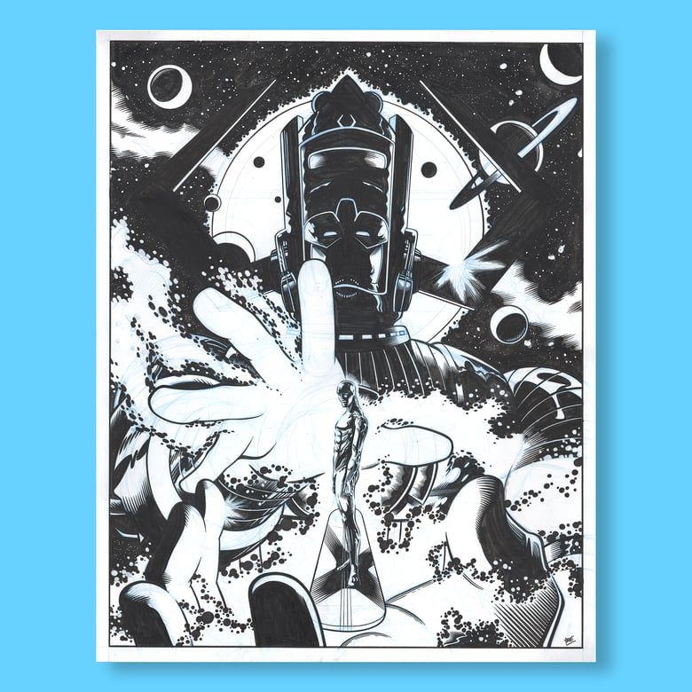 Image of Galactus + Silver Surfer, 19" x 24"  Original Art