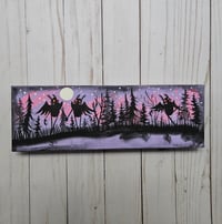 Purple Mothman Group Long Canvas