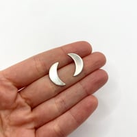 Image 1 of Crescent Moon Silver Studs