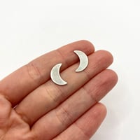 Image 2 of Crescent Moon Silver Studs