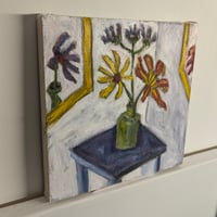 Image 1 of Spring, Summer, Fall, 2025. Oil on linen.  12 x 12 x 1.5 inches