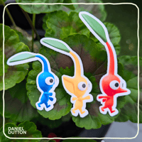 Pikmin vinyl sticker trio
