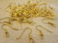 Image 4 of Gold Plated Surgical Steel Ball and Coil Hook Earwires 22 ga 20 pairs F230