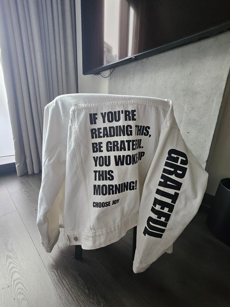 Image of WHT x BLK GRATEFUL Denim Jacket