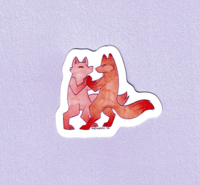 Foxes Trotting Sticker