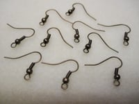 20 Pairs Antique Brass Plated Surgical Steel Fish Hook Earwires 19mm x 18mm 22 gauge F234