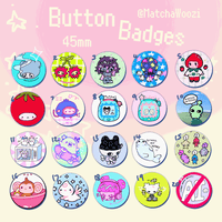 Image 1 of ⋆｡‧˚ʚ 45mm Button Badges ɞ˚‧｡⋆
