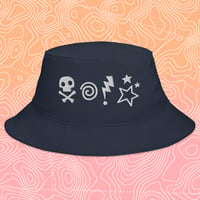 Image 2 of Sweary Grawlix Bucket Hat in Black, Navy, and White/Gray