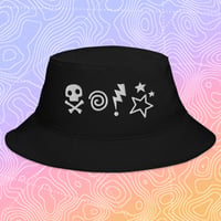 Image 1 of Sweary Grawlix Bucket Hat in Black, Navy, and White/Gray