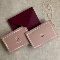 Image 7 of sweet cherry thank you card note card with matching envelope Sets of 6
