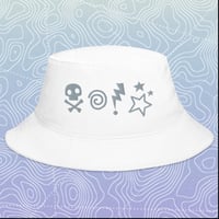 Image 3 of Sweary Grawlix Bucket Hat in Black, Navy, and White/Gray