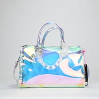 Image 2 of Like Dreams Iced Out Hologram Clear Satchel Crossbody Bag, Hologram