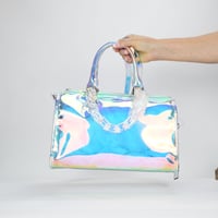 Image 1 of Like Dreams Iced Out Hologram Clear Satchel Crossbody Bag, Hologram