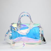 Image 4 of Like Dreams Iced Out Hologram Clear Satchel Crossbody Bag, Hologram
