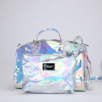 Image 5 of Like Dreams Iced Out Hologram Clear Satchel Crossbody Bag, Hologram