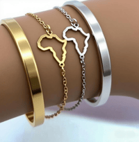 Image 7 of African Map Bracelet With Link Chain