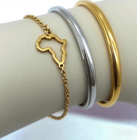Image 5 of African Map Bracelet With Link Chain