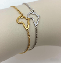 Image 8 of African Map Bracelet With Link Chain