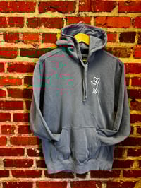 Image 1 of Tulip Embroidered Hoodie (Dark or Light Blue)