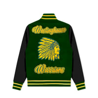 Image 2 of WESTINGHOUSE LETTERMAN JACKET (GREEN & BLACK)