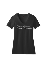 Image 2 of Educate a Woman ... Change a Community – Women’s V-Neck Tee
