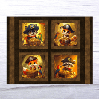 Image 1 of Pirate Buddies Quilt Pillow Panel By MDG Fabrics