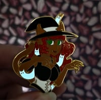 Image 2 of Catarina Cat Witch Enamel Pin 