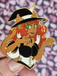 Image 1 of Catarina Cat Witch Enamel Pin 