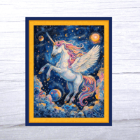 Image 1 of Unicorn Stardust Quilt Panel By MDG Fabrics