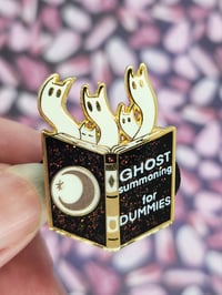 Image 2 of Cat Ghost Summoning Book Enamel Pin