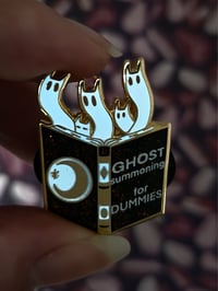 Image 1 of Cat Ghost Summoning Book Enamel Pin