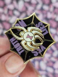 Image 1 of Spinning Advice Spider Enamel Pin