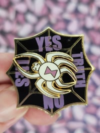 Image 2 of Spinning Advice Spider Enamel Pin