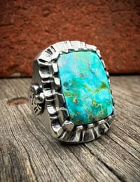 Image 3 of WL&A Handmade Patagonia (AZ) Thunderbird Heavy Signet Ring - Size 10.5