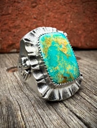 Image 1 of WL&A Handmade Patagonia (AZ) Thunderbird Heavy Signet Ring - Size 10