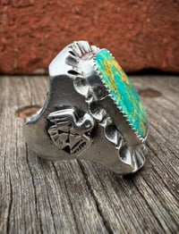 Image 3 of WL&A Handmade Patagonia (AZ) Thunderbird Heavy Signet Ring - Size 10