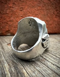 Image 4 of WL&A Handmade Patagonia (AZ) Thunderbird Heavy Signet Ring - Size 10