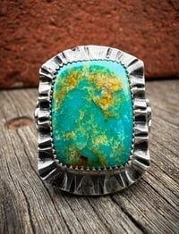 Image 2 of WL&A Handmade Patagonia (AZ) Thunderbird Heavy Signet Ring - Size 10