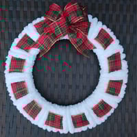 Image 5 of  Tartan yarn wreath, tartan door wreath, tartan wall wreath