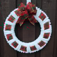 Image 4 of  Tartan yarn wreath, tartan door wreath, tartan wall wreath