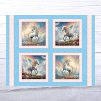 Unicorn Dreams By MDG Fabrics Quilt Panel