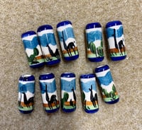 Llama Tube Beads 18x8mm Peruvian Ceramic Large 3mm Hole Llamas 10 beads L80