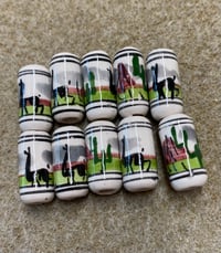 Llama Tube Beads 18x8mm Peruvian Ceramic Large 3mm Hole Llamas 10 beads L13