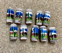 Llama Tube Beads 18x8mm Peruvian Ceramic Large 3mm Hole Llamas 10 beads L12