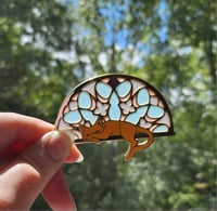Image 3 of Orange Cat Cathedral Enamel Pin 