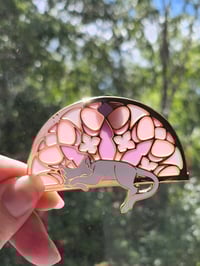 Image 3 of White Cat Cathedral Enamel Pin 