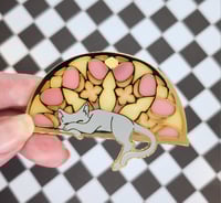 Image 1 of Grey Cat Cathedral Enamel Pin 