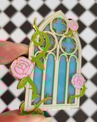 Image 2 of Spring Roses Cathedral Enamel Pin 
