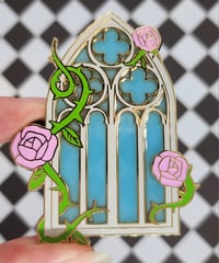 Image 1 of Spring Roses Cathedral Enamel Pin 
