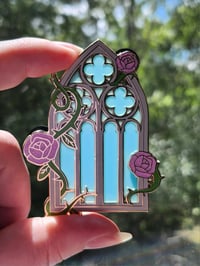 Image 4 of Spring Roses Cathedral Enamel Pin 
